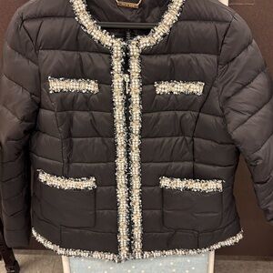 New White House Black Market Embellished Puffer Jacket size Large